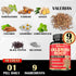 Valerian Root Capsules - 9 Natural Herbs including Ashwagandha, Turmeric, Ginger, Ceylon Cinnamon (90 Caps)