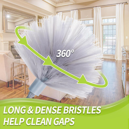 Cobweb Duster with Extension Pole, Spider Web Brush & Ceiling Duster Kit for Cleaning, 100" Microfiber Feather Duster