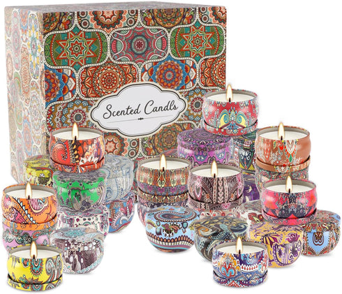 Wfmolcand Set 36, 2.5 oz Scented Candles Gifts of Soy Wax Aromatherapy Travel Tin Jar Candles