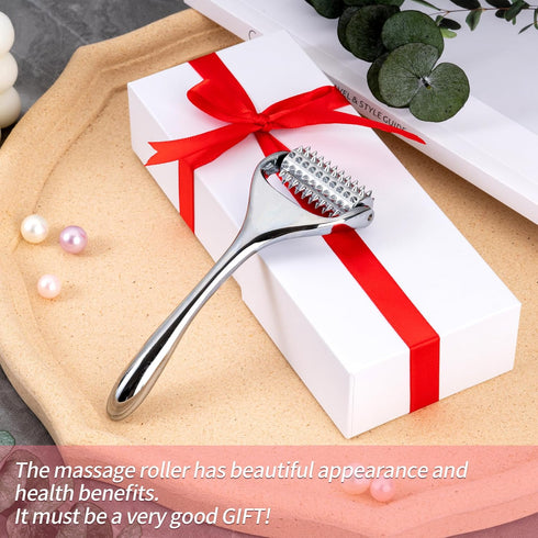 SOOTHESOUL Acupuncture Massage Roller, Trigger Points Massage Tool, Silver Pain Relief & Stress Relaxing Massager for