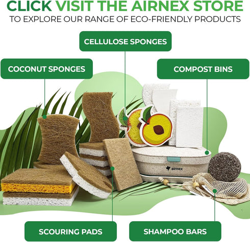 20 Pack Biodegradable Natural Kitchen Sponge - Compostable Cellulose and Coconut Walnut Scrubber Sponge