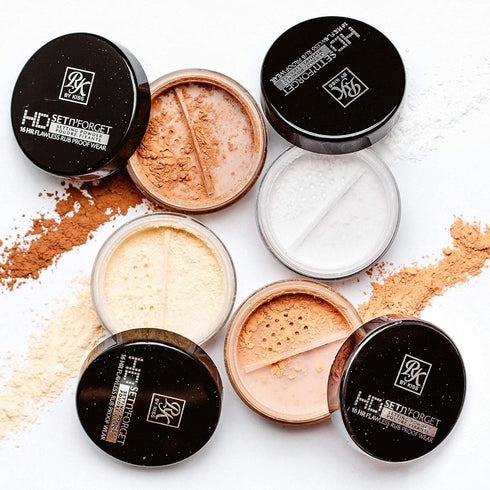 Ruby Kisses Loose Setting Powder, 0.4oz, Weightless, Smooths, Mattifying Finish, Pure Silica Mineral Powder (Rich)