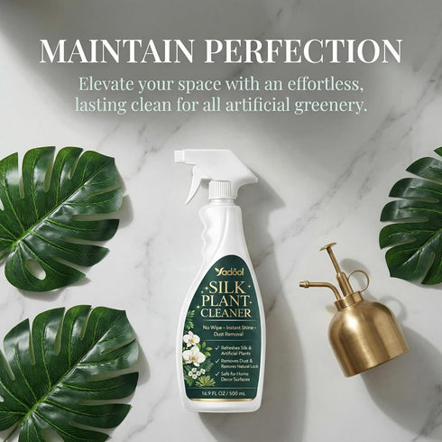 Silk Plant Cleaner Spray No Wipe, Faux Greenery Cleaner Cleaner, Removes Dust & Restores Fresh Natural Look, Easy Spray