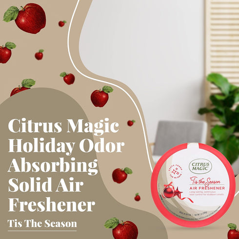 Citrus Magic Holiday Odor Absorbing Solid Air Freshener, Tis the Season, 7-Ounce, Pack of 3