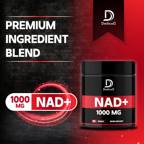 NAD+ Supplement 1000 mg - Pure NAD Supplement for Energy and DNA Repair, 60 Capsules