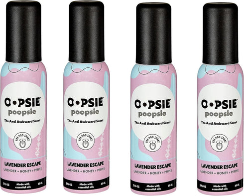 Pre Poop Spray - 4 Pack Lavender Scape, Natural Pre Poo Toilet Spray for Bathrooms, Trap Odors & Eliminate Embarrassment, 2oz Travel Size Pre Poo Air Freshener Spray