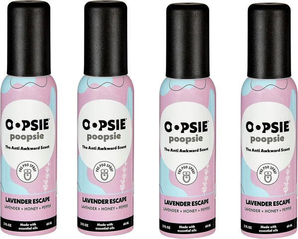 Pre Poop Spray - 4 Pack Lavender Scape, Natural Pre Poo Toilet Spray for Bathrooms, Trap Odors & Eliminate Embarrassment, 2oz Travel Size Pre Poo Air Freshener Spray