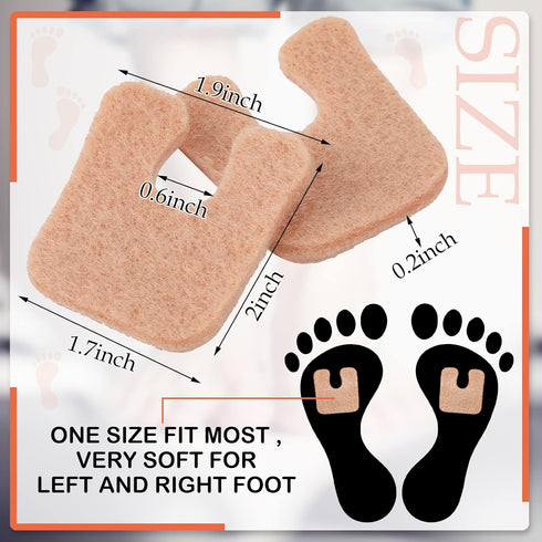 Boao 30 Pcs U Shaped Felt Callus Pads Metatarsal Pads Forefoot Foot Pads Pain Relief Foot Cushion Keep Calluses from Rubbing on Shoes Adhesive Pads for Men and Women, Beige