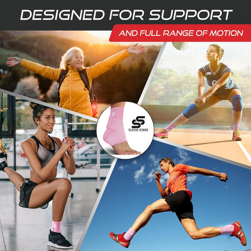 Sleeve Stars Ankle Support for Ligament Damage, Plantar Fasciitis Support & Achilles Tendonitis Pain Relief