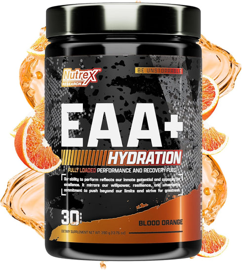 Nutrex Research EAA Hydration Powder, EAAs + BCAAs for Muscle Recovery, Strength, Endurance, Blood Orange Flavor