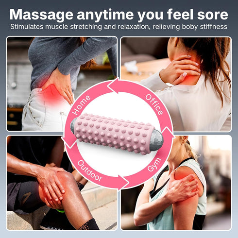 JALEBRO 4 2-in-1 Mini Electric Massage Roller Speeds Vibrating Massage Ball, Portable Muscle Massager Gun & Roller