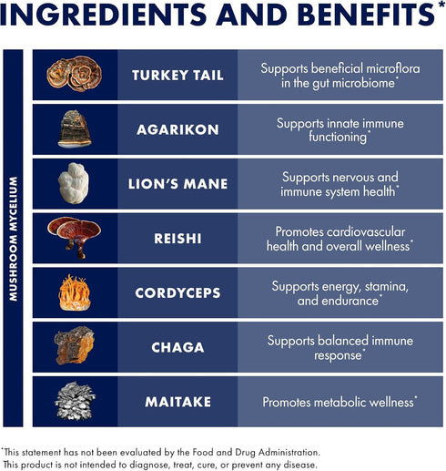 MyCommunity 17 Immune 100g (66 Host Defense Powder - Species Blend Mushroom Supplement for Support - Extract