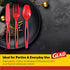 Glad Heavy Duty Full Size Assorted Plastic Cutlery Set, Red Extra Heavy Duty Forks, Knives, and Spoons (Pack of 48)