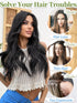 KooKaStyle 20 Inch Invisible Wire Hair Extensions with Adjustable Headband, 4 Secure Clips, Black Long Wavy Hairpiece