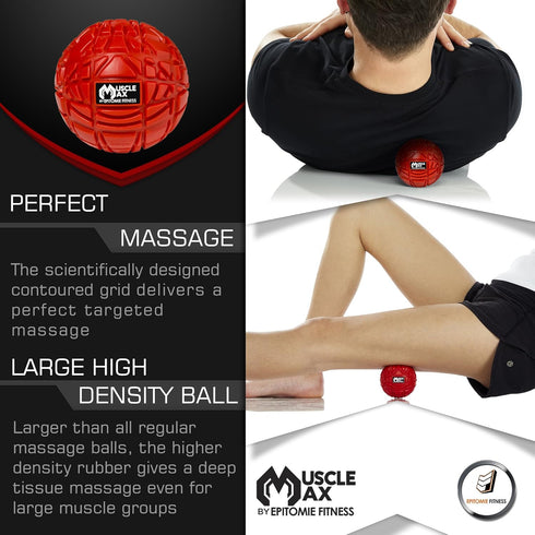 Muscle Max Massage Ball - Therapy Ball for Trigger Point Massage, Deep Tissue Massager for Myofascial Release