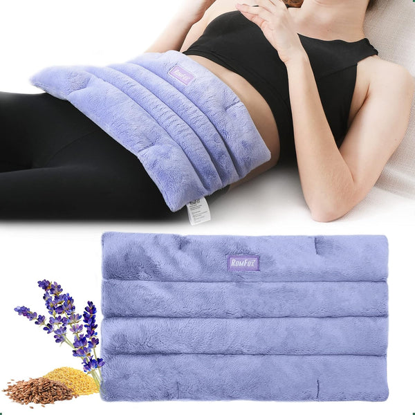 Microwavable Heating Pad for Pain Relief - Moist Heat for Cramps, Muscles, Joints, Back, Neck (Purple - Lavender)