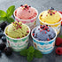 Jingmore 100 12oz Frozen Frozen Pcs Paper Ice Cream Cups with Lids, Disposable Sundae Dessert Bowls, Yogurt Containers