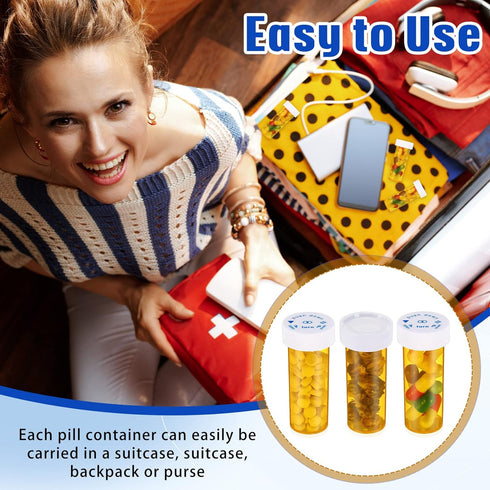 200 Pieces Empty Medicine Pill Bottles with Child Resistant Caps 6 Dram Plastic Prescription Containers