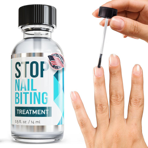 Stop Nail Biting Treatment, Clear Bitter-Tasting Nail Polish for Healthy Nail Growth (0.5 fl oz)