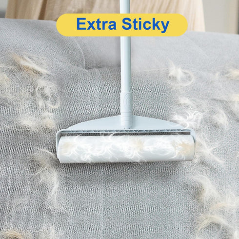 Large Lint Rollers for Floor Carpet, Sticky Roller with 3 Extendable Handle for Pet Hair Removal