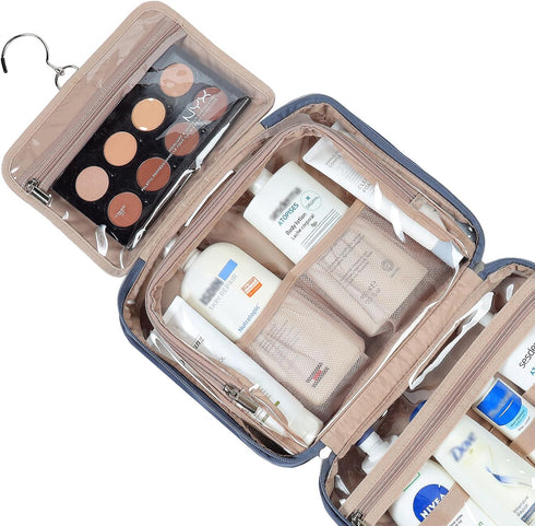 NISHEL Large Size Toiletry Bag for Women, Travel Essentials Organizer, Hanging Makeup Case for Cosmetics and Toiletries