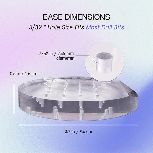 PANA Round Transparent Acrylic Nail Drill Bit Holder Display Organizer Stand - 12 Holes Clear for Manicure Tools (Drill
