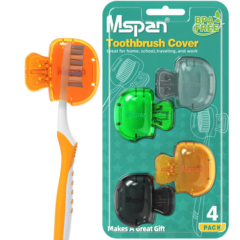 Mspan Electric Toothbrush Cover Cap, Cute Plastic Clip Pod, Toothbrush Travel Case for Home & Traveling, 4 Packs