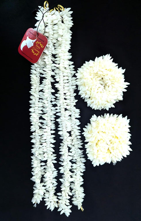 Artificial Hair Gajra, Sets of 2 and 4 Gajra Bands, 4strings2bands