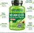 NATURELO Vitamin D3 K2 - Vegan Supplement for Immune System, Bone Support, 60 Capsules, Non-GMO