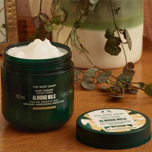 The Body Shop Almond Milk Body Yogurt - 48hr Moisturizer for Sensitive and Dry Skin, 100% Vegan, 6.98 Fl.Oz