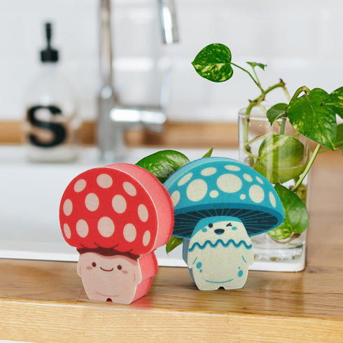 Set 2, Genuine Fred Fun Guys, Mushroom Kitchen Sponges, of Multicolored