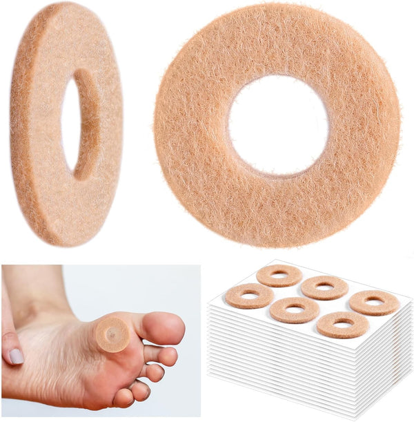 60 Pcs Felt Callus Cushions - Adhesive Foot Callus Pads for Bottom of Foot, Soft Foot Callous Cushions for Pain Relief