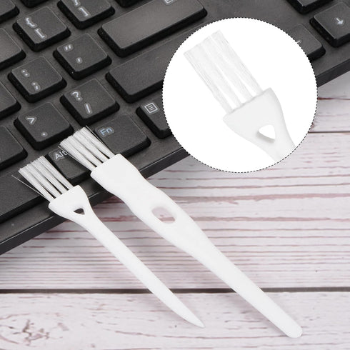 MECCANIXITY Shaver Cleaning Brush Tools with White Handle, 2 Sizes for Keyboard, Window Track, Home, Office, 8 Pack