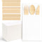 Napkin and Bamboo Cutlery Set, Compostable Utensils Disposable Cutlery for Party, Wedding,