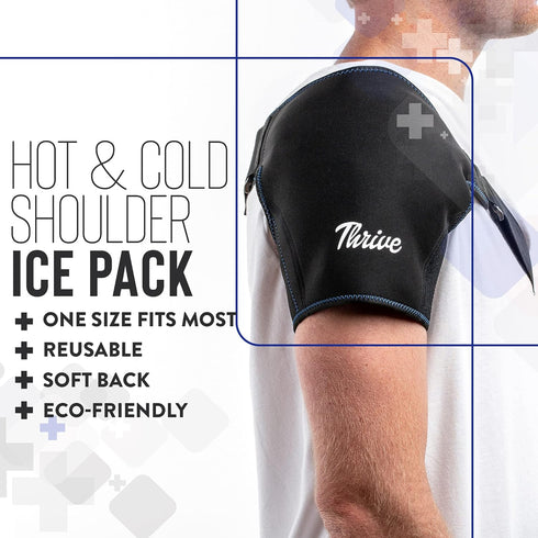 Thrive Shoulder Ice Pack - Rotator Cuff Cold Therapy, Reusable Compression Sleeve for Pain Relief and Injuries