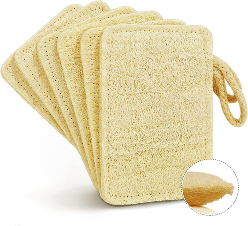 Natural Loofah Kitchen Dish Sponges Scrubber (6 Pack), Non-Scratch Eco-Friendly Plant Fiber Biodegradable Loofah Sponges
