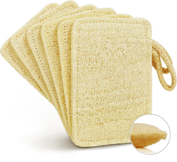 Natural Loofah Kitchen Dish Sponges Scrubber (6 Pack), Non-Scratch Eco-Friendly Plant Fiber Biodegradable Loofah Sponges