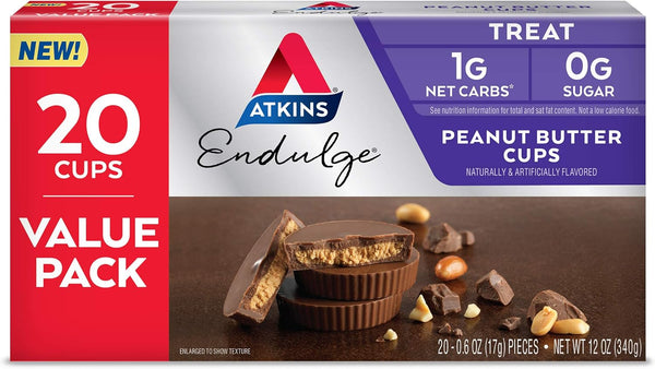 Atkins Endulge Peanut Butter Cups, Low Carb Dessert Favorite, 20 Count
