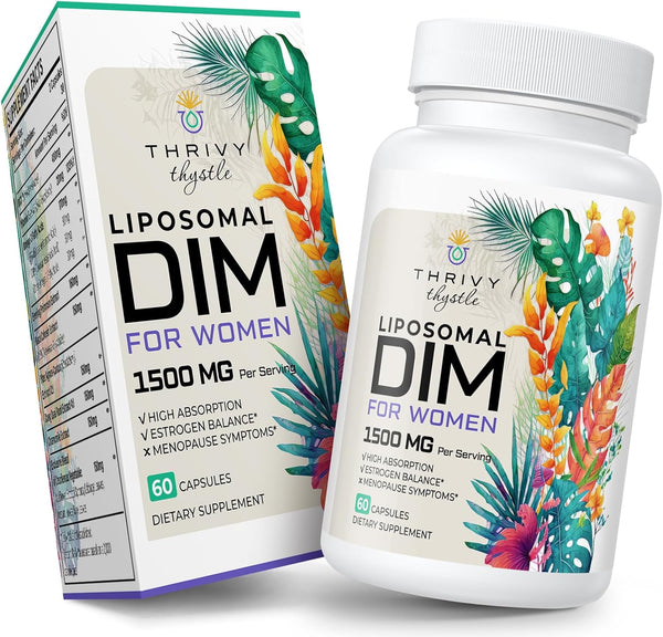 Liposomal DIM Supplement - 400mg for Women with Vitamin E & Evening Primrose - Vegetarian DIM Complex (1 Pack)