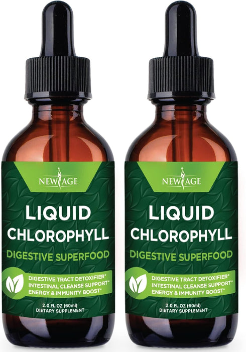 NEW AGE Chlorophyll Liquid Drops - Natural Concentrate for Energy, Digestion, Immune Support, and Liver Function (2 Fl