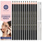 Stylia Waterproof Eyebrow Pencil Set (12 Pieces - Black), Long Lasting Eyebrow Pencil Liners for Makeup