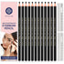 Stylia Waterproof Eyebrow Pencil Set (12 Pieces - Black), Long Lasting Eyebrow Pencil Liners for Makeup