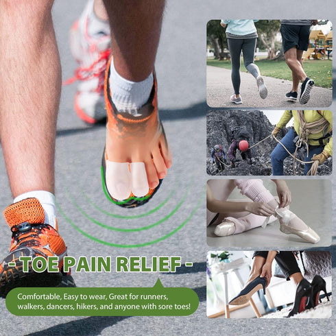 Silicone Toe Protectors - 12 Pack Gel Toe Sleeves with Aloe Vera for Pain Relief and Protection