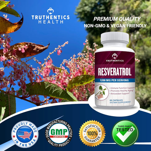 Resveratrol Supplement 1200mg - Japanese Knotweed Resveratrol Capsules, High Potency Trans Resveratrol for Healthy