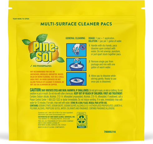 Pine-Sol 12 Count Ultra+ All Purpose Cleaner Pacs Lemon Scent