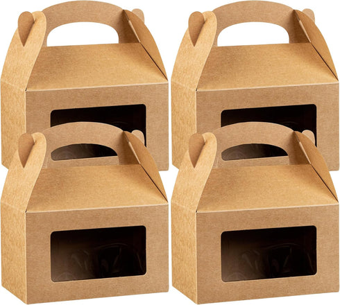 Bio Tek 6 x 3.5 x 3.5 Inch Gable Boxes for Party Favors, 25 Attractive Gift Boxes with Clear PET Window.