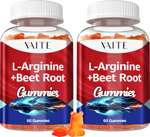 L Arginine 1000mg Supplement, Beet Root Gummies - Double Strength, Energy Boost, Circulation Support and Stamina,