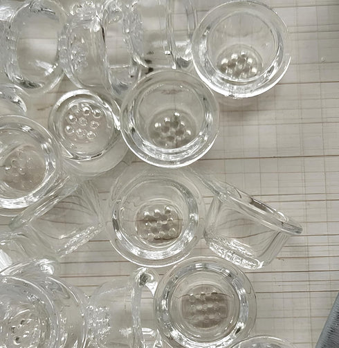 Pipe Screens - 4 pieces of 0.6 diameter glass 1/2 inch sieve filter bowl with acrylic box