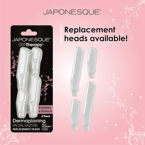 JAPONESQUE SKINTherapy Dermaplaning Facial Razors - Two Blade Sizes, Interchangeable Handle, Eyebrow Razor, Ultra Sharp