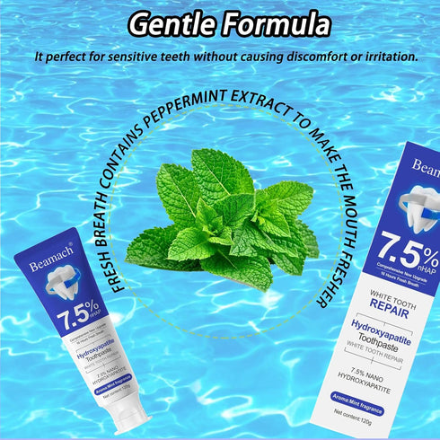 Nichalous 7.5% (2) Beamach Hydroxyapatite Toothpaste Nano Hydroxyapatite Whitening Toothpaste for Enamel Protection